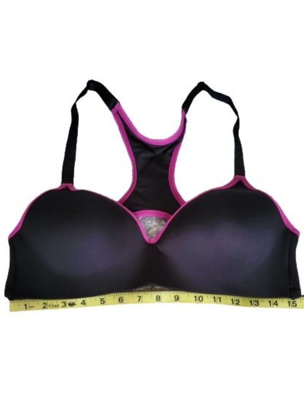 Women's Plus Size Activewear Workout Sports Bra Black/Pink Size 1X - Picture 4 of 8